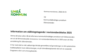 Rapport från Umeå kommuns revisorer om anmärkning mot Äldrenämnden